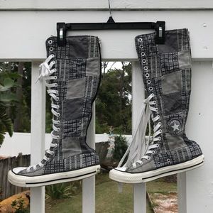 Converse lace up/zip up knee shoes